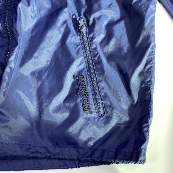 Vintage Jansport Navy Blue  Nylon Windbreaker Jacket Medium - Picture 5 of 7
